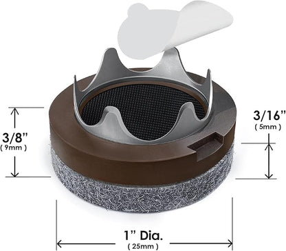 GorillaFelt Chair Leg Floor Protectors/Felt Chair Glides (Set of 16) Tap - On Felt Furniture Pads Guaranteed to Stay On, 1 Inch Round Chair Sliders | Furniture Pads - TrueDesk
