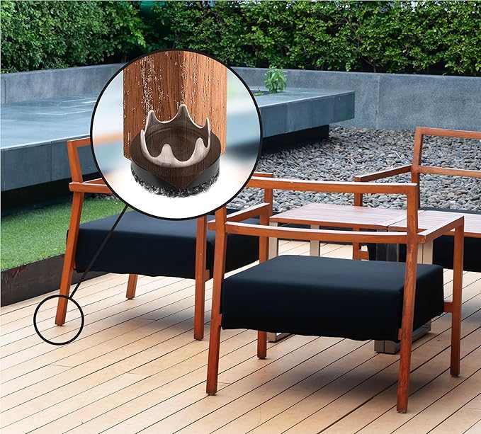 GorillaOutdoor 1 inch Round Furniture Feet Floor Protectors/Weatherproof Berber Glides for Furniture (Set of 16) Tap On Furniture Pads for Outdoor & Indoor Use | Furniture Pads - TrueDesk