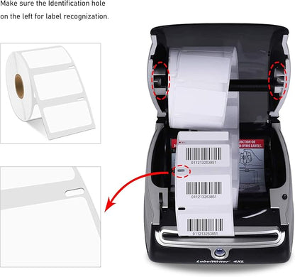 GREENCYCLE 10 Roll Compatible for Dymo 30334 2 - 1/4" x 1 - 1/4" White Multipurpose Medium Address Shipping Label for Labelwriter 450, 4XL & Zebra Desktop Printers 1000 Labels/Roll, NOT FIT 550 & 5XL | All - Purpose Labels - TrueDesk