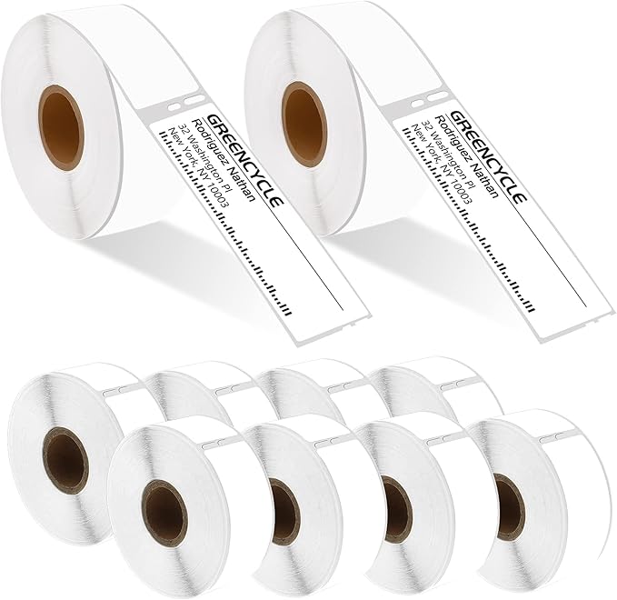 GREENCYCLE Compatible DYMO 30252 Address & Barcode Labels (1 - 1/8" x 3 - 1/2") – 10 Rolls/3500 Direct Thermal Labels, Work with DYMO LabelWriter 450, 4XL, NOT Compatible with 550 & 5XL | Labeling Tapes - TrueDesk
