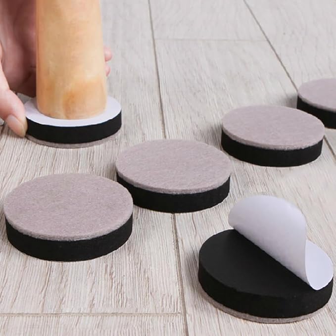 GSHLLO 8 Pcs 6 x 1.65cm Round Furniture Feet Risers Bed Leg Extension Risers Self Adhesive Furniture Felt Pads Table Riser Pads Cabinet Leg Floor Protectors for Sofa Desk | Bed Risers - TrueDesk