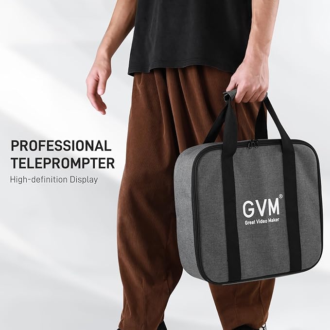 GVM 12" Teleprompter kit with Remote Control & App, Collapsible Teleprompter for iPad Tablet Phone DSLR Camera, Prompter with Carry Case, HD Refective Display, for Video Recording/Vlogger | Teleprompters - TrueDesk