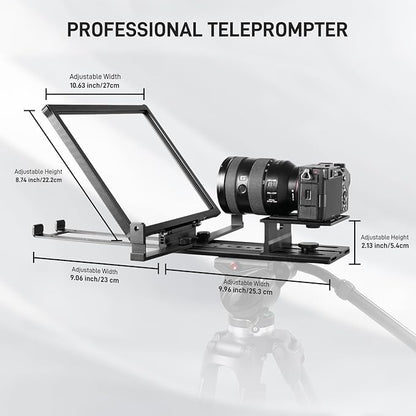 GVM 12" Teleprompter kit with Remote Control & App, Collapsible Teleprompter for iPad Tablet Phone DSLR Camera, Prompter with Carry Case, HD Refective Display, for Video Recording/Vlogger | Teleprompters - TrueDesk