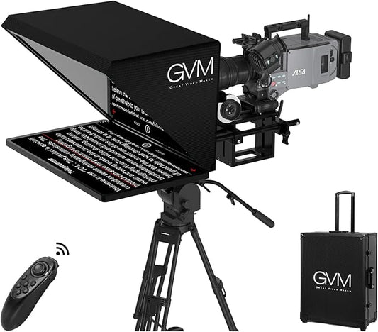 GVM Teleprompter Kit for Digital Cameras/camcorders Portable 18.5'' Teleprompter Kit with Remote Control & App,with 18.5" Android All - in - One Monitor and Carry Case | Teleprompters - TrueDesk