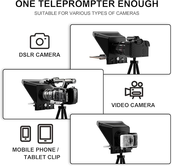 GVM Teleprompter Portable for iPad, Tablet, Smartphone & DSLR Cameras, Teleprompter Kit with Remote Control & Flexible Holder, teleprompter for Smartphone APP Compatible with iOS/Android | Teleprompters - TrueDesk