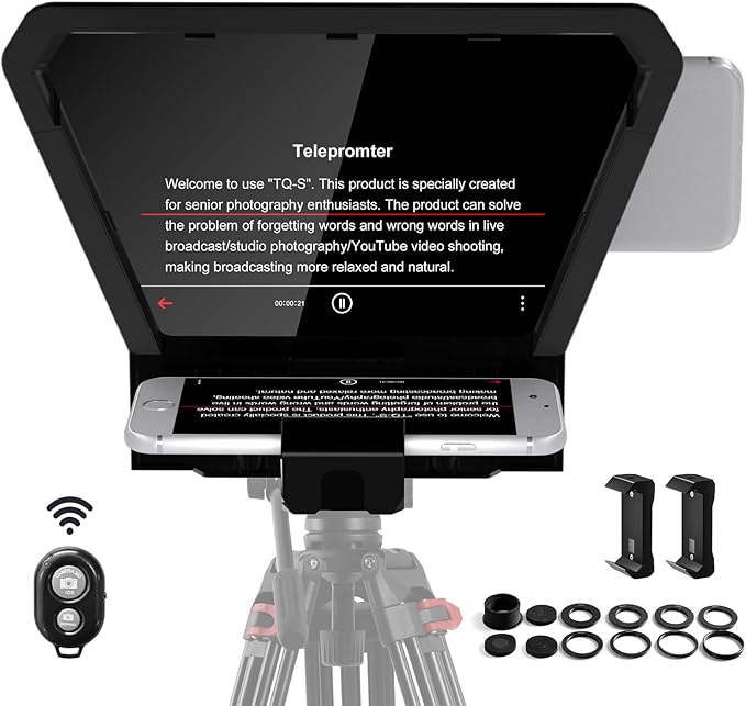 GVM Teleprompter Portable for iPad, Tablet, Smartphone & DSLR Cameras, Teleprompter Kit with Remote Control & Flexible Holder, teleprompter for Smartphone APP Compatible with iOS/Android | Teleprompters - TrueDesk