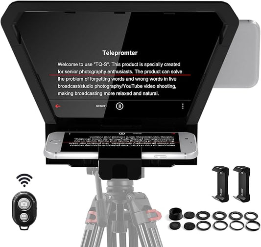 GVM Teleprompter Portable for iPad, Tablet, Smartphone & DSLR Cameras, Teleprompter Kit with Remote Control & Flexible Holder, teleprompter for Smartphone APP Compatible with iOS/Android | Teleprompters - TrueDesk