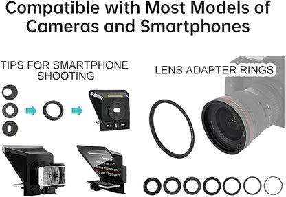 GVM Teleprompter Portable for iPad, Tablet, Smartphone & DSLR Cameras, Teleprompter Kit with Remote Control & Flexible Holder, teleprompter for Smartphone APP Compatible with iOS/Android | Teleprompters - TrueDesk