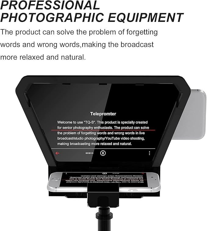 GVM Teleprompter Portable for iPad, Tablet, Smartphone & DSLR Cameras, Teleprompter Kit with Remote Control & Flexible Holder, teleprompter for Smartphone APP Compatible with iOS/Android | Teleprompters - TrueDesk