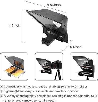 GVM Teleprompter Portable for iPad, Tablet, Smartphone & DSLR Cameras, Teleprompter Kit with Remote Control & Flexible Holder, teleprompter for Smartphone APP Compatible with iOS/Android | Teleprompters - TrueDesk
