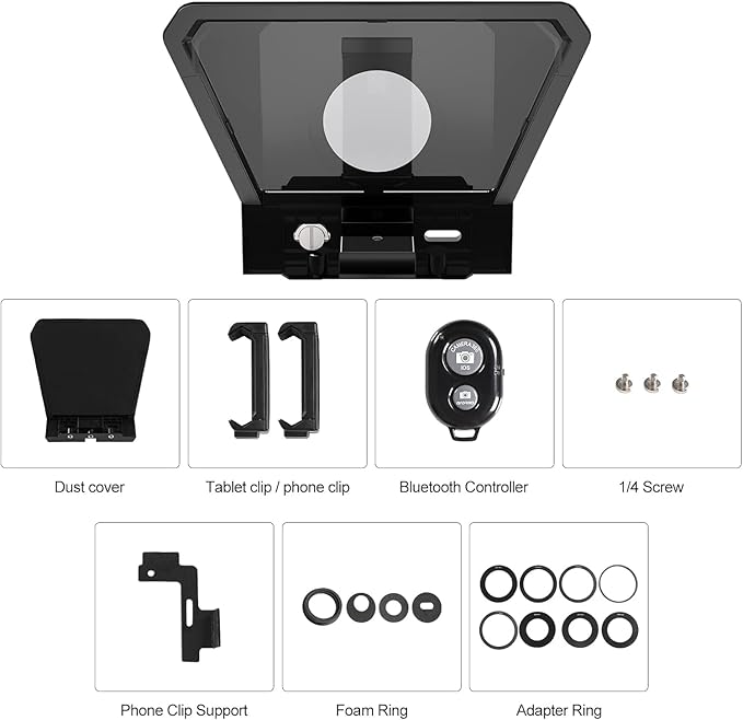 GVM Teleprompter Portable for iPad, Tablet, Smartphone & DSLR Cameras, Teleprompter Kit with Remote Control & Flexible Holder, teleprompter for Smartphone APP Compatible with iOS/Android | Teleprompters - TrueDesk