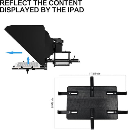 GVM Teleprompters for ipad Tablet DSLR Camera Portable 18'' Teleprompter Kit with Remote Control & App,Solid Aluminum Constructions,Colorless Spectroscope,Ultra HD Wide - Angle Lens | Teleprompters - TrueDesk