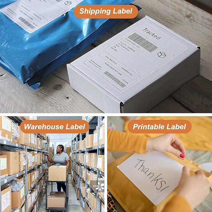Half Sheet 8.5x5.5inch Shipping Mailing Label 100 Counts, 2 Labels Per Sheet 8.5 x 11 for Laser & Inkjet Printer, Permanent Adhesive Label Square Corner (50 Sheets) | Laser Inkjet Printer Labels - TrueDesk