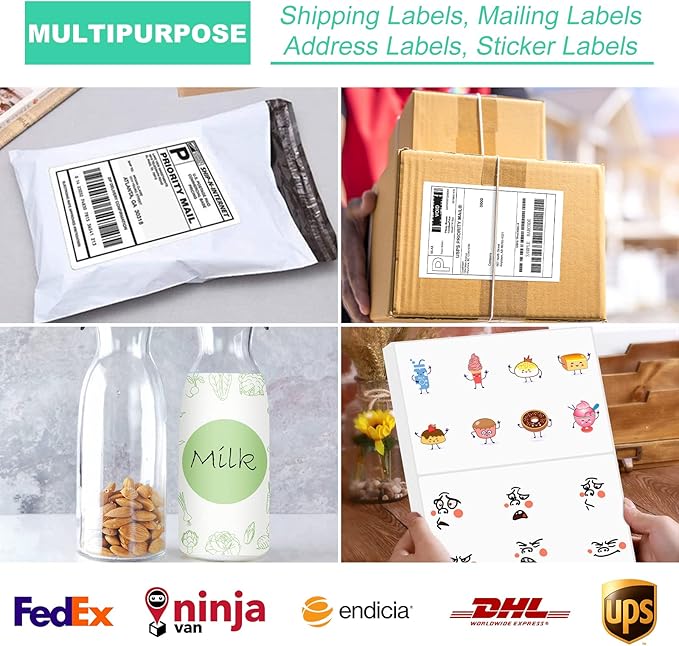 Half Sheet 8.5x5.5inch Shipping Mailing Label 200 Counts, 2 Labels Per Sheet 8.5 x 11 for Laser & Inkjet Printer, Permanent Adhesive Label Square Corner (100 Sheets) | Laser Inkjet Printer Labels - TrueDesk