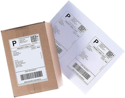 Half Sheet 8.5x5.5inch Shipping Mailing Label 4000 Counts, 2 Labels Per Sheet 8.5 x 11 for Laser & Inkjet Printer, Permanent Adhesive Label Square Corner (2000 Sheets) | Laser Inkjet Printer Labels - TrueDesk