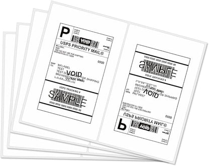 Half Sheet Laser & Inkjet - Rounded Corner Shipping Address Labels - 5 - 1/2" X 8 - 1/2" (200 Labels) | Laser Inkjet Printer Labels - TrueDesk
