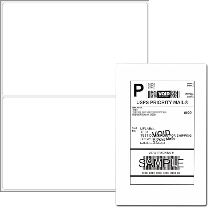 Half Sheet Laser & Inkjet - Rounded Corner Shipping Address Labels - 5 - 1/2" X 8 - 1/2" (500 Labels) | Laser Inkjet Printer Labels - TrueDesk
