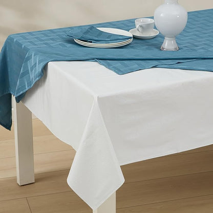 Home Bargains Plus Quilted Heavy Duty Table Pad Protector with Flannel Backing, Cut to Fit, Heat Resistant, Wipe Clean, Protects Table from Spills and Scratches, White, 52” x 168” Rectangle | Table Pads - TrueDesk