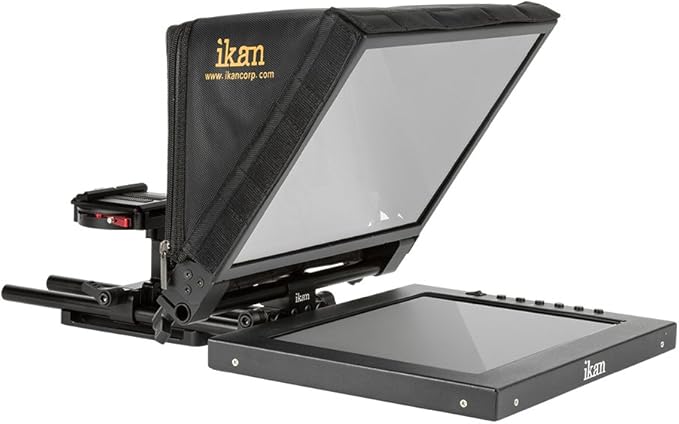 Ikan 12 - inch Portable Teleprompter Kit, Adjustable Glass Frame, Easy to Assemble, Extreme Clarity (PT1200) - Black | Teleprompters - TrueDesk