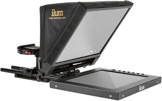 Ikan 12 - inch Portable Teleprompter Kit, Adjustable Glass Frame, Easy to Assemble, Extreme Clarity (PT1200) - Black | Teleprompters - TrueDesk