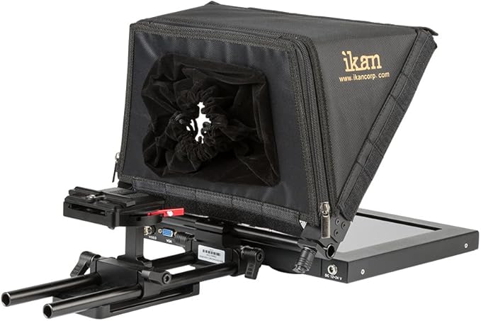 Ikan 12 - inch Portable Teleprompter Kit, Adjustable Glass Frame, Easy to Assemble, Extreme Clarity (PT1200) - Black | Teleprompters - TrueDesk