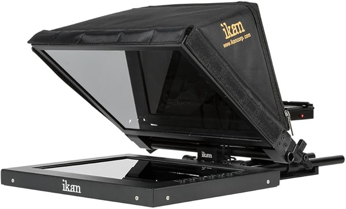 Ikan 12 - inch Portable Teleprompter Kit, Adjustable Glass Frame, Easy to Assemble, Extreme Clarity (PT1200) - Black | Teleprompters - TrueDesk