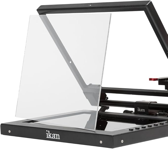 Ikan 12 - inch Portable Teleprompter Kit, Adjustable Glass Frame, Easy to Assemble, Extreme Clarity (PT1200) - Black | Teleprompters - TrueDesk