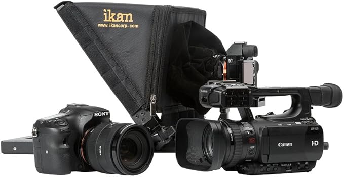Ikan 12 - inch Portable Teleprompter Kit, Adjustable Glass Frame, Easy to Assemble, Extreme Clarity (PT1200) - Black | Teleprompters - TrueDesk
