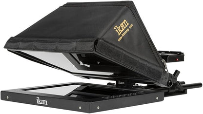 Ikan 12 - inch Portable Teleprompter Kit, Adjustable Glass Frame, Easy to Assemble, Extreme Clarity (PT1200) - Black | Teleprompters - TrueDesk