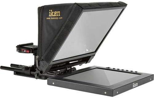Ikan 12 - inch Portable Teleprompter Kit w/Rolling Case, Adjustable Glass Frame, Easy to Assemble, Extreme Clarity (PT1200 - TK) - Black | Teleprompters - TrueDesk