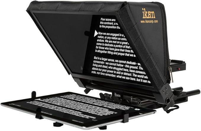 Ikan 22 - inch Elite Universal Large Tablet Teleprompter for Surface Pro & iPad Pro, Beam Splitter 70/30 Glass w/Remote (PT - Elite - PRO - RC) - Black | Professional Video Accessories - TrueDesk