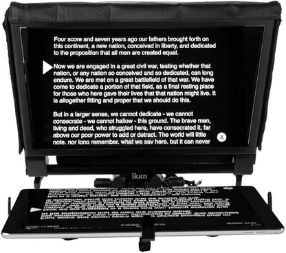 Ikan 22 - inch Elite Universal Large Tablet Teleprompter for Surface Pro & iPad Pro, Beam Splitter 70/30 Glass w/Remote (PT - Elite - PRO - RC) - Black | Professional Video Accessories - TrueDesk
