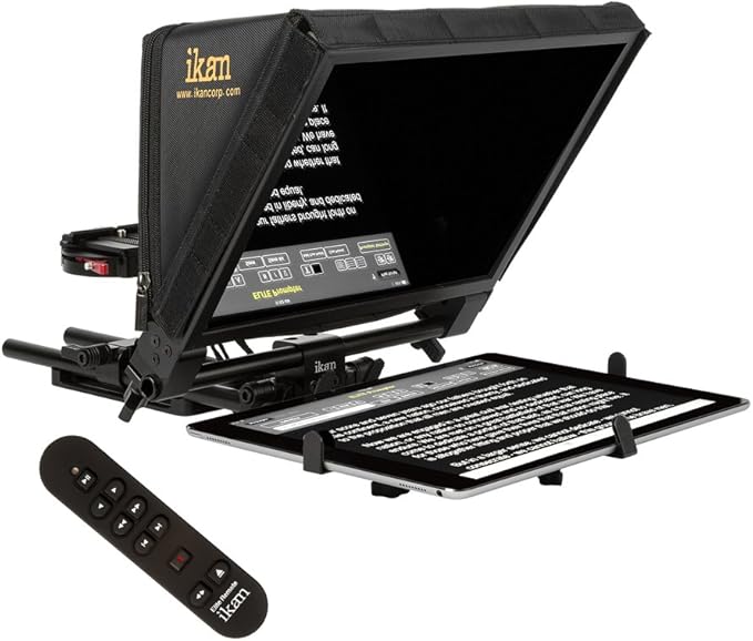 Ikan 22 - inch Elite Universal Large Tablet Teleprompter for Surface Pro & iPad Pro, Beam Splitter 70/30 Glass w/Remote (PT - Elite - PRO - RC) - Black | Professional Video Accessories - TrueDesk