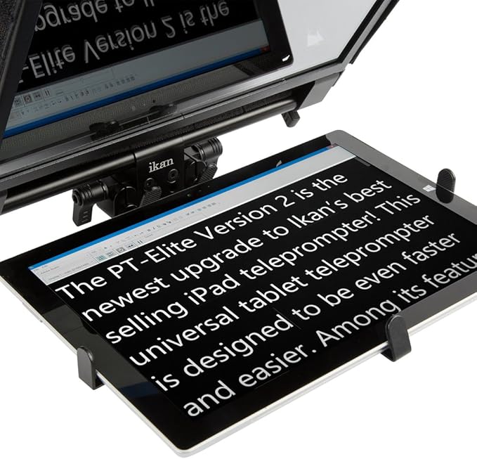 Ikan 22 - inch Elite Universal Large Tablet Teleprompter for Surface Pro & iPad Pro, Beam Splitter 70/30 Glass w/Remote (PT - Elite - PRO - RC) - Black | Professional Video Accessories - TrueDesk