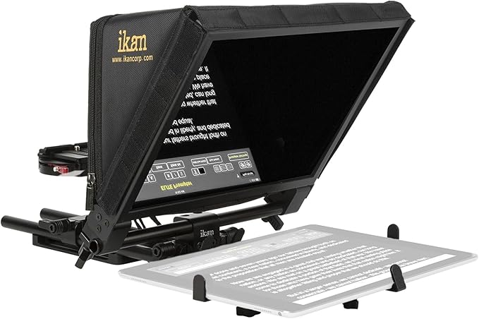 Ikan Elite Universal Large Tablet Teleprompter for Surface Pro & Ipad Pro, Beam Splitter 70/30 Glass (PT - Elite - PRO) - Black | Stands - TrueDesk