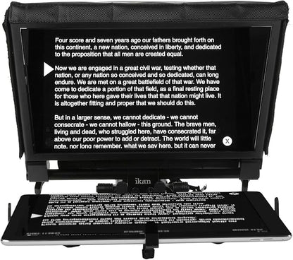 Ikan Elite Universal Large Tablet Teleprompter for Surface Pro & Ipad Pro, Beam Splitter 70/30 Glass (PT - Elite - PRO) - Black | Stands - TrueDesk