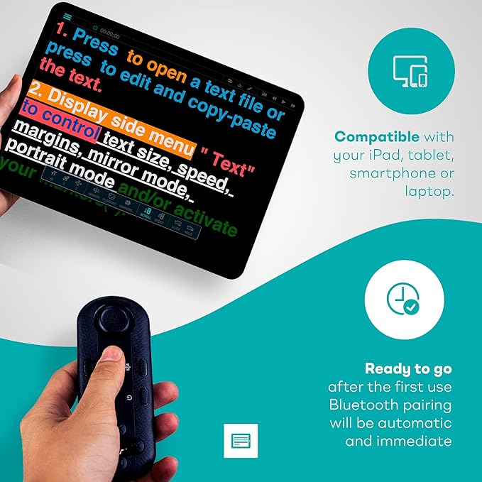 iLight PRO 12" Autocue teleprompter iPad Tablet - Kit teleprompter for Video with Remote Control, APP & Carry Bag, Beam Splitter Prompter DSLR, iPhone, APP for Apple Android Mac Win | Teleprompters - TrueDesk