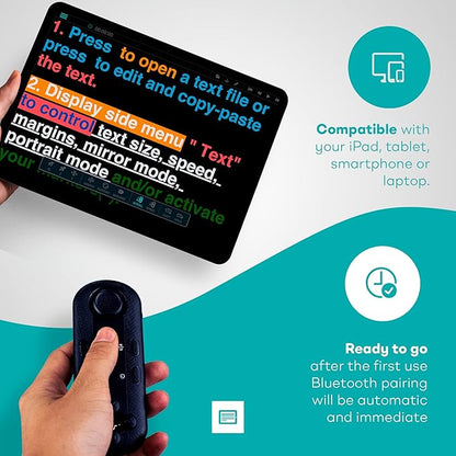 iLight PRO 12" Autocue teleprompter iPad Tablet - Kit teleprompter for Video with Remote Control, APP & Carry Bag, Beam Splitter Prompter DSLR, iPhone, APP for Apple Android Mac Win | Teleprompters - TrueDesk