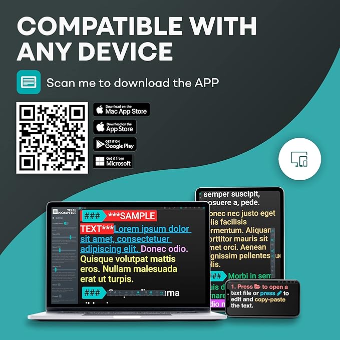 iLight PRO 12" Autocue teleprompter iPad Tablet - Kit teleprompter for Video with Remote Control, APP & Carry Bag, Beam Splitter Prompter DSLR, iPhone, APP for Apple Android Mac Win | Teleprompters - TrueDesk