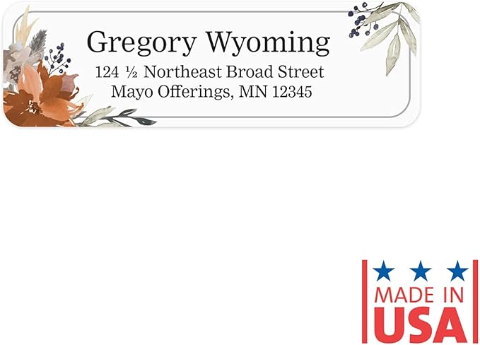 Indie Floral Rolled Address Labels/Roll of 500 Personalized Return Address Labels/Designer Return Address Stickers in Elegant Plastic Dispenser | Address Labels - TrueDesk