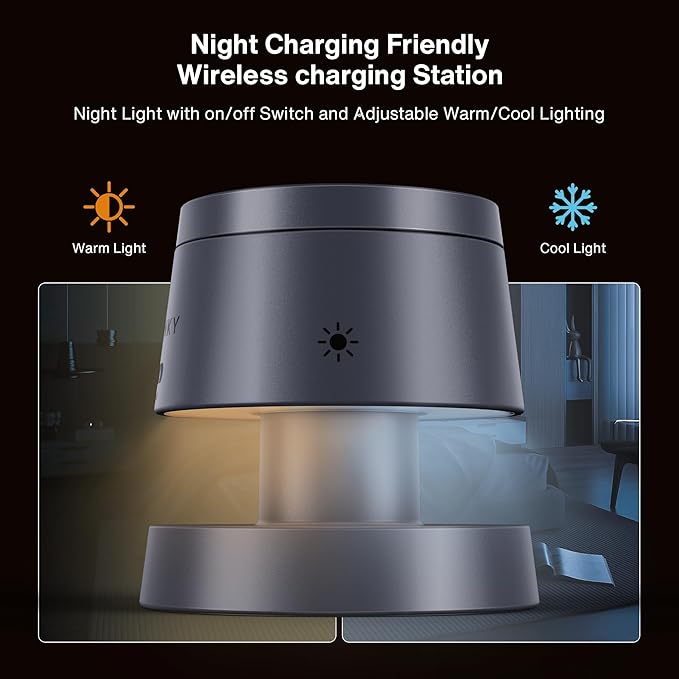 iVANKY 4 in 1 Wireless Charging Station with Night - Lamp for MagSafe Charger Travel Stand, 3 in 1 Charge for iPhone 17e/17/16/15/14/13/12/11, Apple iWatch, Airpods（Included 100W Adapter | Wireless Chargers - TrueDesk