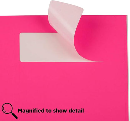 JAM Paper® Address Labels - 1 1/3 x 4 in - Neon Pink - 14 Labels per Sheet, 126 Per Pack | Address Labels - TrueDesk