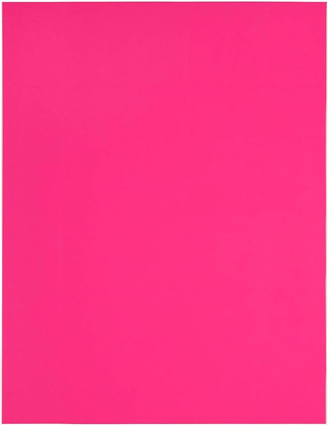 JAM Paper® Address Labels - 1 1/3 x 4 in - Neon Pink - 14 Labels per Sheet, 126 Per Pack | Address Labels - TrueDesk