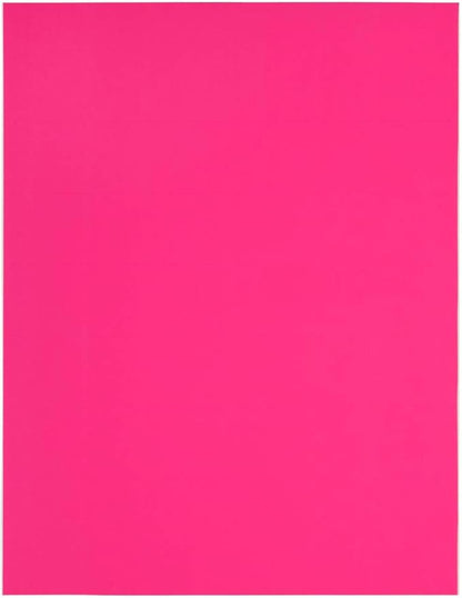 JAM Paper® Address Labels - 1 1/3 x 4 in - Neon Pink - 14 Labels per Sheet, 126 Per Pack | Address Labels - TrueDesk