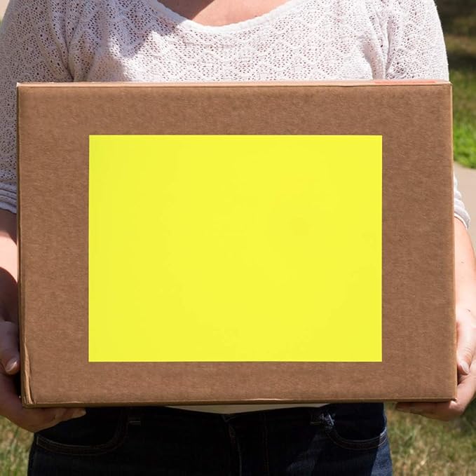 JAM PAPER Full Sheet Shipping Labels - Printable Sticker Paper - 8 1/2 x 11 - Neon Yellow - 10 Full Pages/Pack | Laser Inkjet Printer Labels - TrueDesk