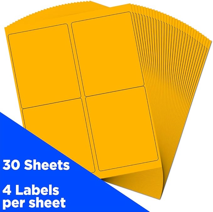 JAM Paper Mailing Address Labels - Extra Large - 4" x 5" - Neon Fluorescent Orange - 120/pack | Address Labels - TrueDesk