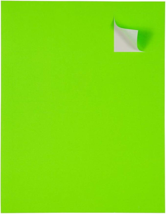 JAM PAPER Product & Container Labels - Square - 2 x 2 - Neon Green - 120/Pack | Address Labels - TrueDesk