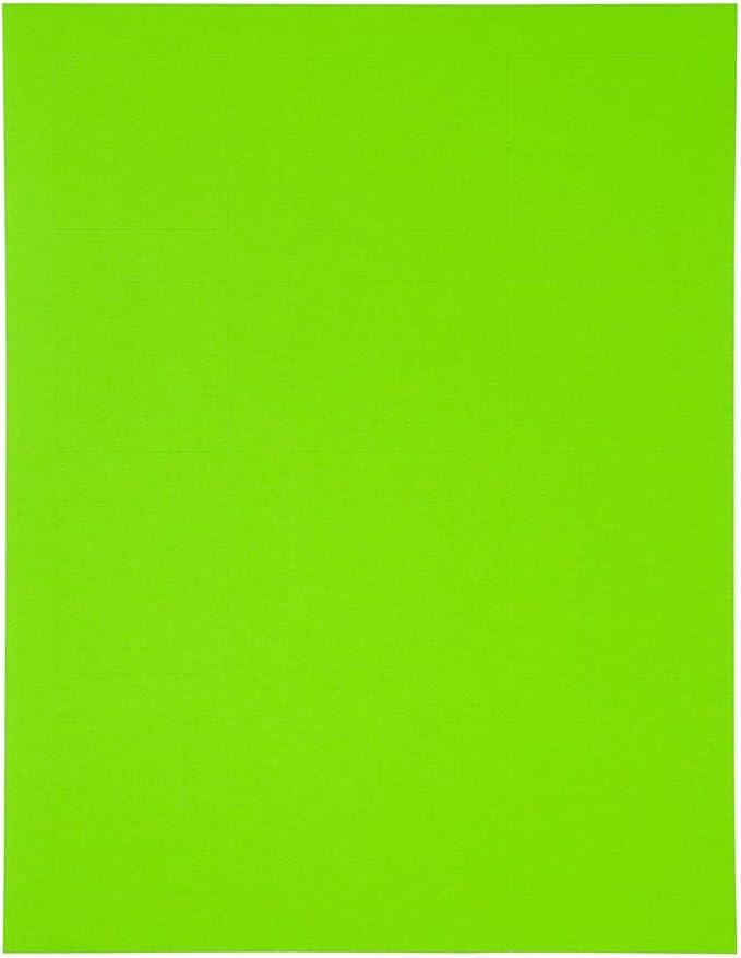 JAM PAPER Product & Container Labels - Square - 2 x 2 - Neon Green - 120/Pack | Address Labels - TrueDesk