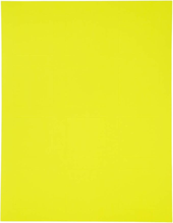 JAM PAPER Product & Container Labels - Square - 2 x 2 - Neon Yellow - 120/Pack | Address Labels - TrueDesk