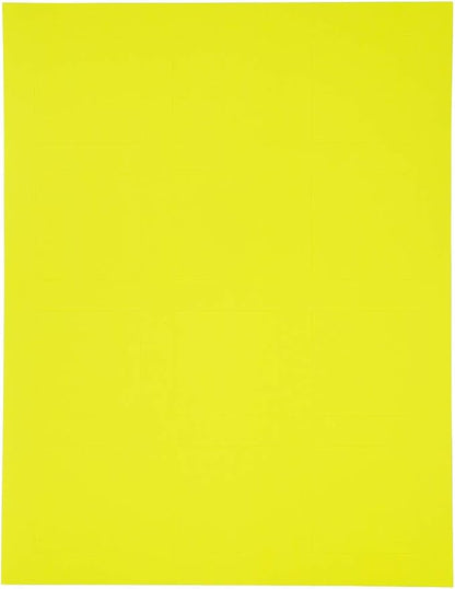 JAM PAPER Product & Container Labels - Square - 2 x 2 - Neon Yellow - 120/Pack | Address Labels - TrueDesk